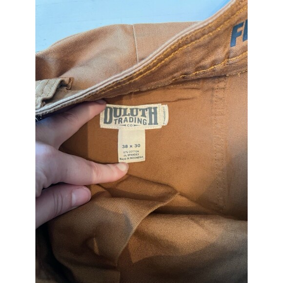 Men's Duluth Trading Co Flex Fire Hose Brown Heavy Canvas‎ Cargo Pants 38/30 - Picture 3 of 5